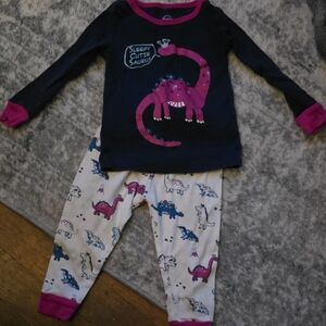 Wonder Nation Dinosaur Pajama Set - Navy and Pink
